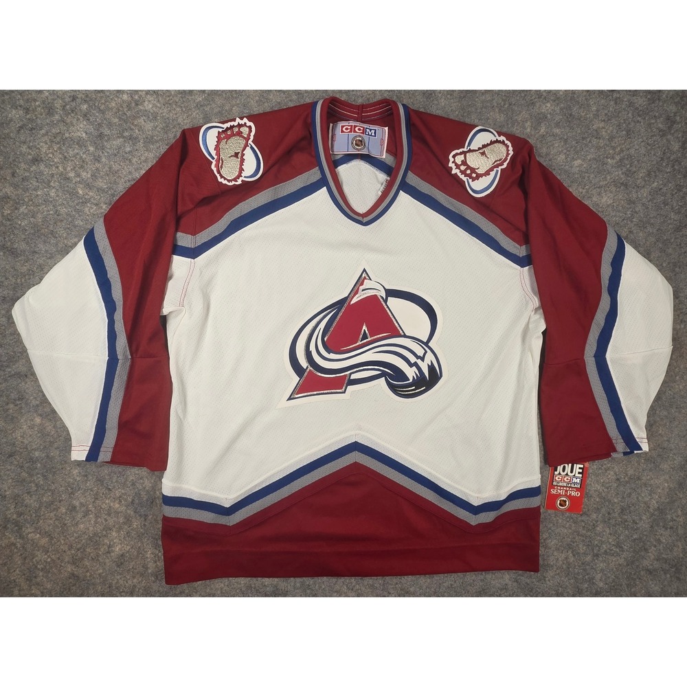 Vintage CCM 550 Colorado Avalanche NHL Hockey Jersey White Large NWT Canada